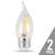 Feit Electric BPEFC40/827/LED/2 Filament LED, 40 Watt Equiv., Dimmable, Bent Tip, Medium Base, Clear, Decorative Bulb, 300 Lumen, 2700K, 2 Pk