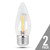 Feit Electric BPETC40/850/LED/2 Filament LED, 40 Watt Equiv., Dimmable, Torpedo Tip, Medium Base, Clear, Decorative Bulb, 300 Lumen, 5000K, 2 Pk