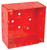 Southwire 52171-3/4RED 4" Square Life Safety Box, 2-1/8" Deep - Welded, W/Conduit KO's
