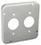 Southwire 72C37 4-11/16" Square Industrial Surface Cover, 1/2" Raised - (2) 1.406" Dia.