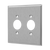 Enerlites 7752 Commercial 2-Gang Single Receptacle Metal Plate 1.406" Dia. Hole Stainless Steel