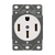 Enerlites 66500-W Industrial Grade Flush Mount Receptacle 50A 125/250V 14-50R 3-Pole 4-Wire  Wh