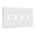 Enerlites 8814M-W Mid-Size Toggle Switch Plate 4-Gang Wh
