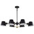 Satco 60-7386 Baxter; 6 Light Oval Chandelier; Black with Burnished Brass