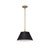 Satco 60-7411 Dover; 1 Light; Medium Pendant; Black with Vintage Brass
