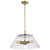 Satco 60-7416 Dover; 3 Light; Large Pendant; Vintage Brass with Clear Glass