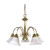 Satco 60-185 Ballerina; 5 Light; 24 in.; Chandelier with Alabaster Glass Bell Shades