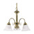 Satco 60-186 Ballerina; 3 Light; 20 in.; Chandelier with Alabaster Glass Bell Shades