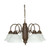 Satco 60-1291 5 Light Chandelier Old Bronze / Alabaster Glass