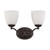 Satco 60-5132 Patton; 2 Light; Vanity Fixture with Frosted Glass
