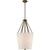 Satco 60-5899 3 Light; Seneca 17 in.; Pendant; Mahogany Bronze Finish with Wrapped Rope; Beige Linen Fabric Shade; Etched Glass Diffuser