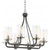 Satco 60-6128 8 Light; Sherwood Chandelier; Iron Black with Brushed Nickel Accents Finish; Clear Glass; Lamps Included