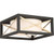 Satco 60-6132 2 Light; Boxer Flush Mount Fixture; Matte Black with Antique Silver Accents Finish; Satin White Glass