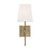 Satco 60-6707 Highline; 1 Light; Vanity; Burnished Brass Finish with White Linen Shade