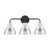 Satco 60-6773 Sloan; 3 Light; Vanity; Matte Black Finish with Polished Nickel Shade