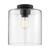 Satco 60-6779 Chantecleer; 1 Light; Semi-Flush Fixture; Matte Black Finish with Clear Glass
