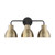 Satco 60-6793 Sloan; 3 Light; Vanity; Matte Black and Burnished Brass Finish