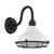 Satco 60-7021 Newbridge; 1 Light; Small Outdoor Wall Sconce Fixture; Gloss White Finish with Textured Black Accents