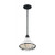 Satco 60-7023 Newbridge; 1 Light; Small Pendant Fixture; Gloss White Finish with Textured Black Accents