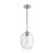 Satco 60-7036 Aria; 1 Light; Small Pendant Fixture; Polished Nickel Finish with Clear Seeded Glass