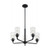 Satco 60-7275 Sommerset; 5 Light; Chandelier Fixture; Matte Black Finish with Clear Glass