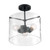 Satco 60-7278 Sommerset; 3 Light; Semi-Flush Fixture; Matte Black Finish with Clear Glass