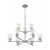 Satco 60-7189 Bransel; 9 Light; Chandelier Fixture; Brushed Nickel Finish with Clear Seeded Glass
