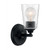 Satco 60-7281 Bransel; 1 Light; Vanity Fixture; Matte Black Finish with Clear Seeded Glass