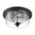 Satco 60-7290 Bransel; 2 Light; Flush Mount Fixture; Matte Black Finish with Clear Seeded Glass
