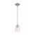 Satco 60-7180 Bransel; 1 Light; Mini Pendant Fixture; Brushed Nickel Finish with Clear Seeded Glass