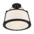 Satco 60-6998 Cutty; 3 Light; Semi-Flush Fixture; Matte Black Finish with White Fabric Shade