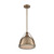 Satco 60-7202 Barbett; 1 Light; Medium Pendant Fixture; Burnished Brass Finish with Fresnel Glass