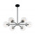 Satco 60-7136 Axis; 6 Light; Chandelier Fixture; Matte Black Finish with Brushed Nickel Accents; Clear Glass