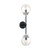 Satco 60-7132 Axis; 2 Light; Wall Sconce Fixture; Matte Black Finish with Brushed Nickel Accents; Clear Glass