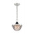 Satco 60-7069 Faro; 1 Light; Small Pendant Fixture; Polished Nickel Finish with Black Accents; Clear Prismatic Glass