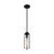 Satco 60-7160 Marina; 1 Light; Mini Pendant Fixture; Matte Black Finish with Clear Glass