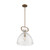 Satco 60-7142 Teresa; 1 Light; Bell Pendant Fixture; Burnished Brass Finish with Clear Glass