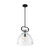 Satco 60-7152 Teresa; 1 Light; Bell Pendant Fixture; Matte Black Finish with Clear Glass