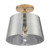 Satco 60-7324 Motif; 1 Light; 10 in.; Semi-Flush Brushed Brass with Smoked Glass