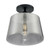Satco 60-7334 Motif; 1 Light; 10 in.; Semi-Flush Black with Smoked Glass