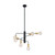 Satco 60-7344 Ryder; 6 Light; Chandelier Fixture; Black Finish with Brushed Brass Sockets