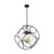 Satco 60-6947 Aurora; 3 Light; Pendant Fixture; Black and Vintage Brass Finish with Clear Seeded Glass