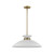 Satco 60-7464 Perkins; 1 Light; Medium Pendant; Matte White with Burnished Brass