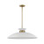 Satco 60-7465 Perkins; 1 Light; Large Pendant; Matte White with Burnished Brass