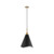 Satco 60-7473 Tango; 1 Light; Medium Pendant; Matte Black with Burnished Brass
