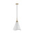 Satco 60-7474 Tango; 1 Light; Medium Pendant; Matte White with Burnished Brass