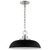 Satco 60-7482 Colony; 1 Light; Small Pendant; Matte Black with Polished Nickel