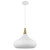 Satco 60-7518 Phoenix; 1 Light; Large Pendant; Matte White with Burnished Brass