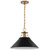 Satco 60-7525 Outpost; 1 Light; Large Pendant; Matte Black with Burnished Brass