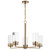 Satco 60-7535 Intersection; 5 Light; Chandelier; Burnished Brass with Clear Glass